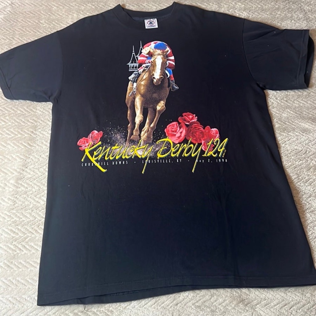 Vintage Kentucky Derby 124 1997 Tshirt Size L Jockey Racing Horse Unisex Vintage Kentucky Derby 124 1997 Tshirt Size L Jockey Racing Horse Unisex